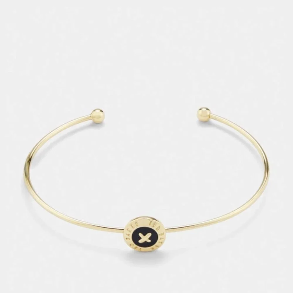 Ted Baker Elvas Black Gold Mini Button Cuff